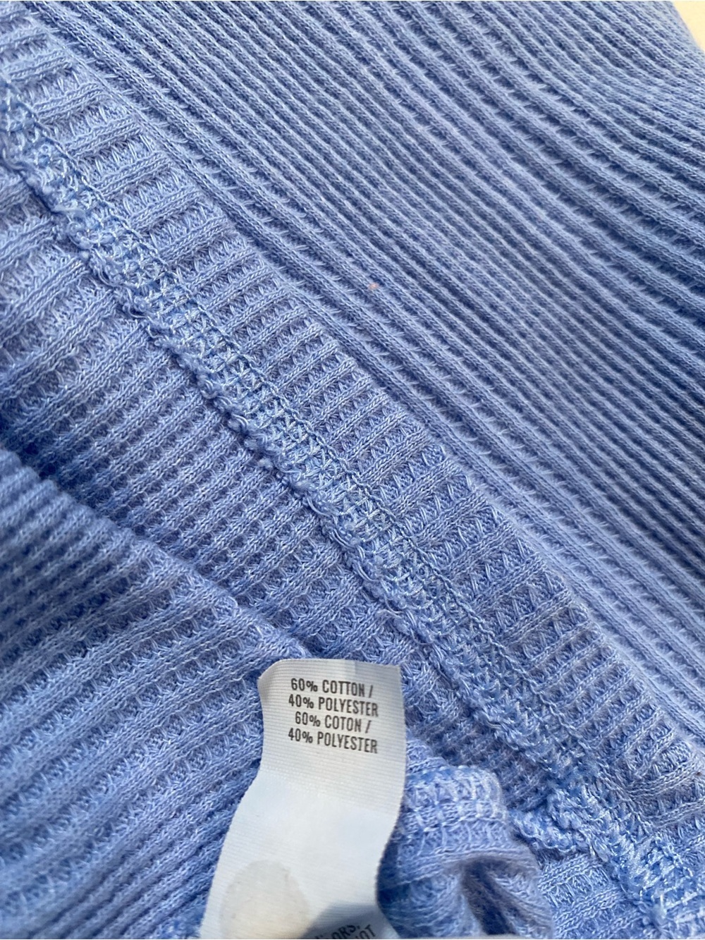 Aerie Light Blue Ribbed Snap-Front Henley Long Sleeve Medium Soft Feminine - Picture 3 of 5